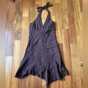 Brown Y2K asymmetrical dress